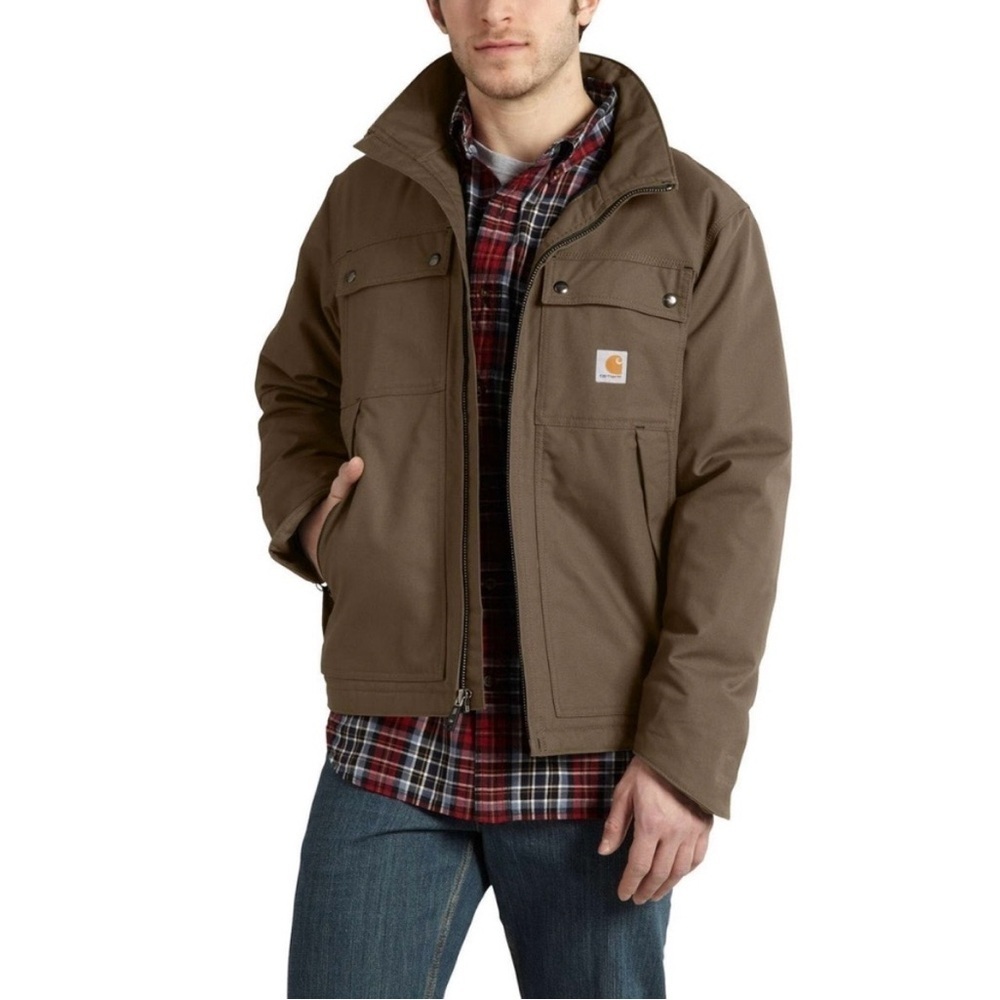 Carhartt Quick Duck Jefferson Traditional Brown Worn in Jacket XL